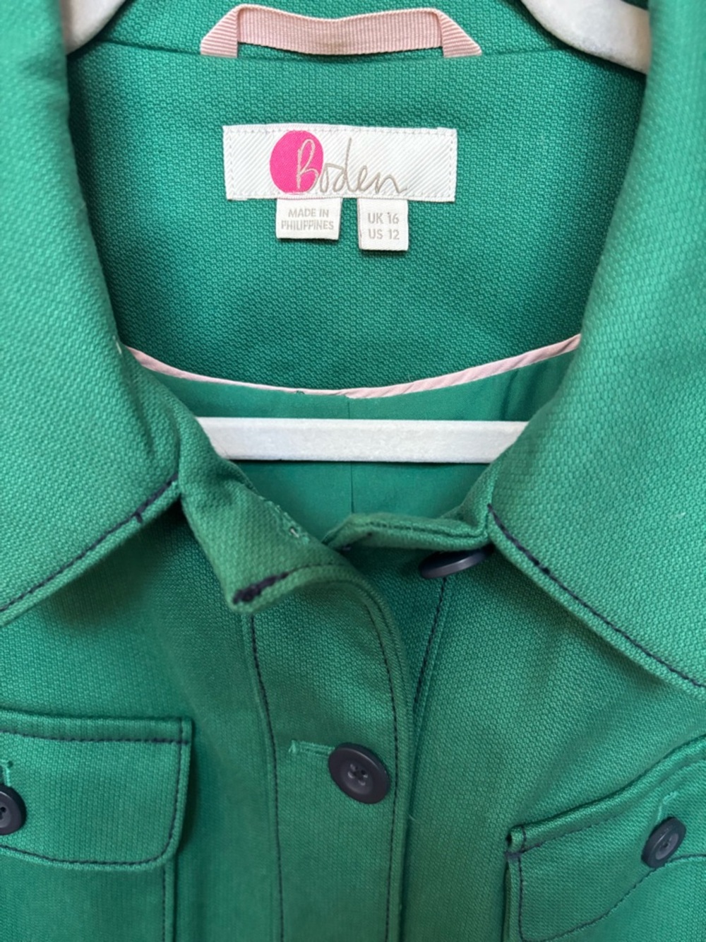 Boden Safari Jacket Blazer in Kelly Green Size 12 - Picture 3 of 5